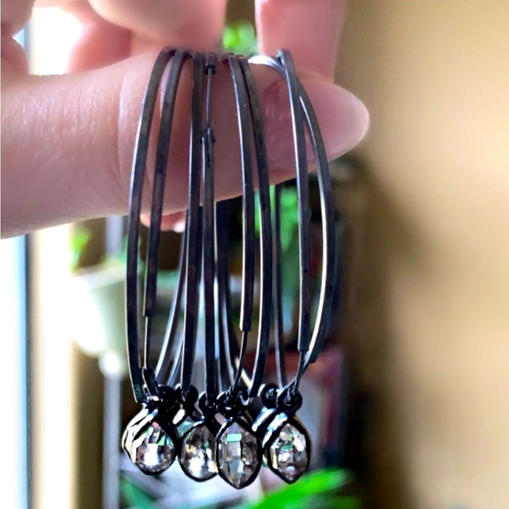 Herkimer diamond hoop earrings